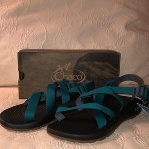 teal chaco sandals